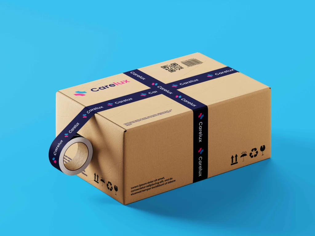 Taped Cardboard Box Mockup